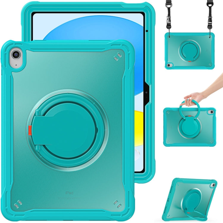 For iPad 2025 / 2022 Heavy Duty Hybrid Tablet Case with Handle & Strap(Light Blue) by bashfashion