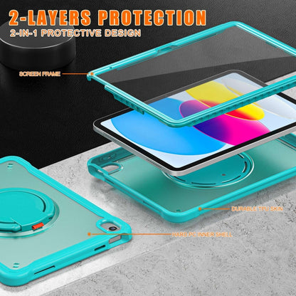 For iPad 2025 / 2022 Heavy Duty Hybrid Tablet Case with Handle & Strap(Light Blue) by bashfashion