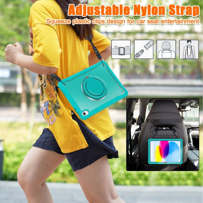 For iPad 2025 / 2022 Heavy Duty Hybrid Tablet Case with Handle & Strap(Light Blue) by bashfashion