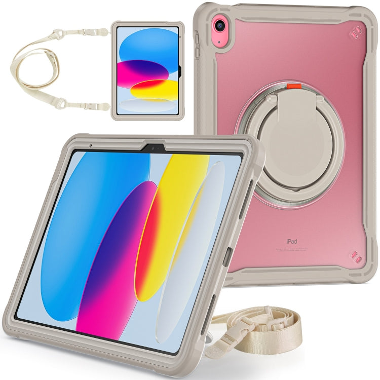 For iPad 2025 / 2022 Heavy Duty Hybrid Tablet Case with Handle & Strap(Khaki) by bashfashion