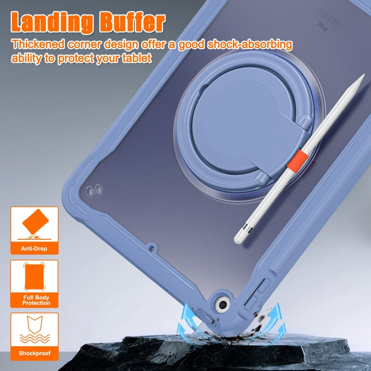 For iPad 10.2 2021 / 2020 / 2019 Heavy Duty Hybrid Tablet Case with Handle & Strap(Lavender Grey) by bashfashion