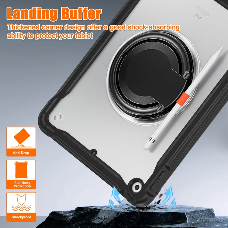 For iPad 10.2 2021 / 2020 / 2019 Heavy Duty Hybrid Tablet Case with Handle & Strap(Black) by bashfashion