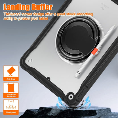 For iPad 10.2 2021 / 2020 / 2019 Heavy Duty Hybrid Tablet Case with Handle & Strap(Black) by bashfashion