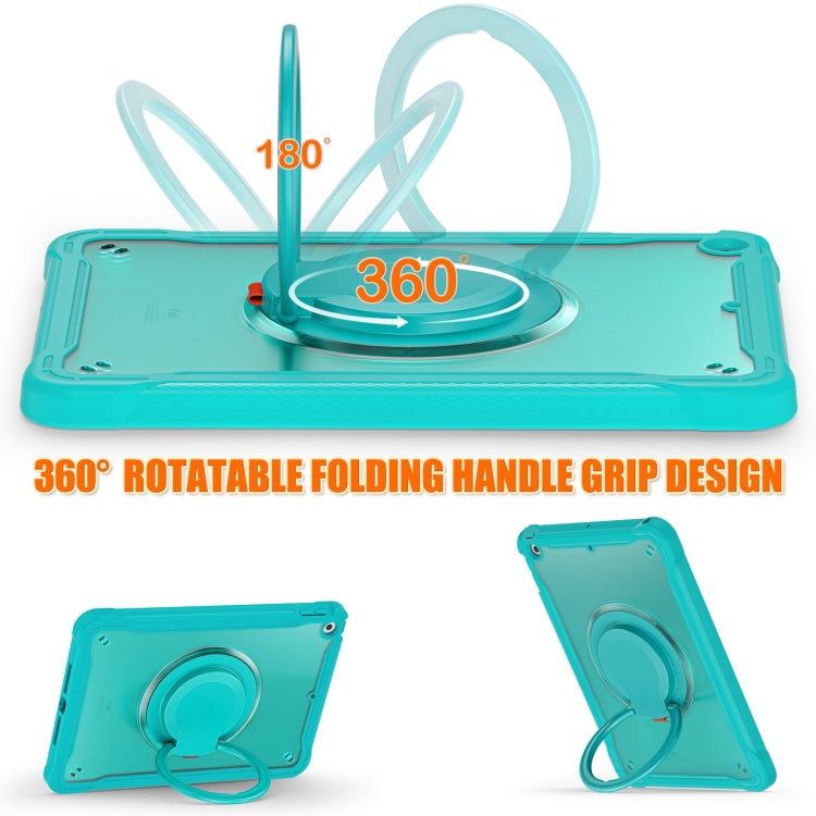 For iPad 10.2 2021 / 2020 / 2019 Heavy Duty Hybrid Tablet Case with Handle & Strap(Light Blue) by bashfashion