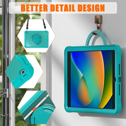 For iPad 10.2 2021 / 2020 / 2019 Heavy Duty Hybrid Tablet Case with Handle & Strap(Light Blue) by bashfashion