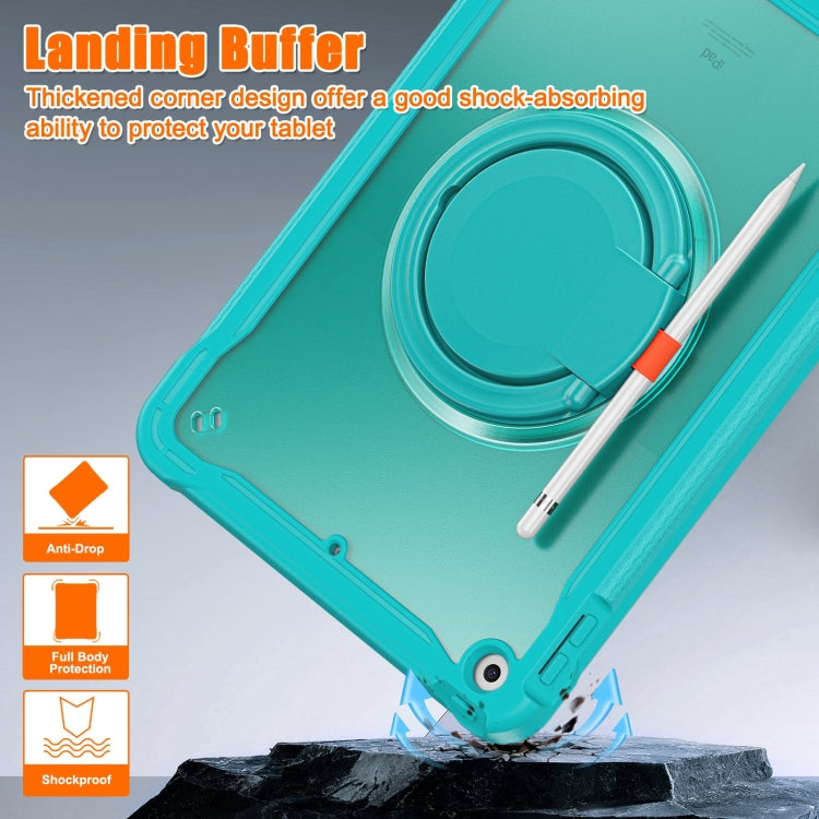 For iPad 10.2 2021 / 2020 / 2019 Heavy Duty Hybrid Tablet Case with Handle & Strap(Light Blue) by bashfashion