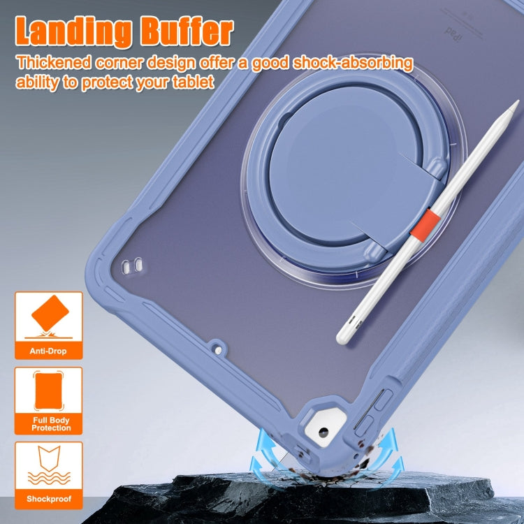 For iPad Air / Air 2 / 9.7 2018 / 2017 Heavy Duty Hybrid Tablet Case with Handle & Strap(Lavender Grey) by bashfashion