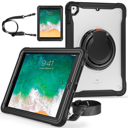 For iPad Air / Air 2 / 9.7 2018 / 2017 Heavy Duty Hybrid Tablet Case with Handle & Strap(Black) by bashfashion