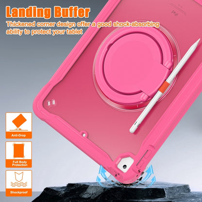 For iPad Air / Air 2 / 9.7 2018 / 2017 Heavy Duty Hybrid Tablet Case with Handle & Strap(Rose Red) by bashfashion