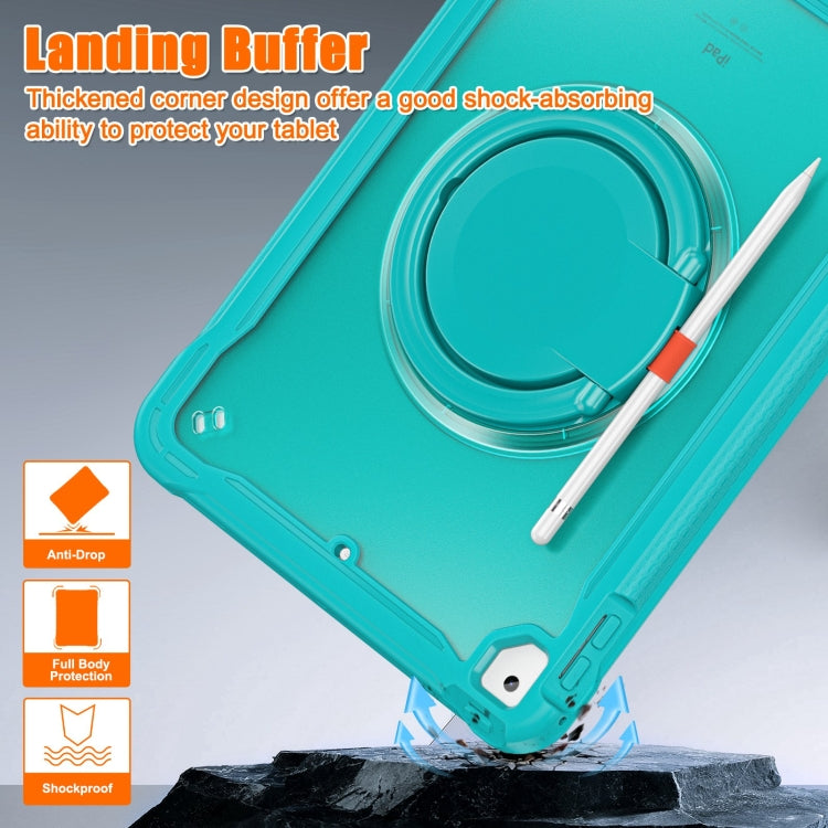For iPad Air / Air 2 / 9.7 2018 / 2017 Heavy Duty Hybrid Tablet Case with Handle & Strap(Light Blue) by bashfashion