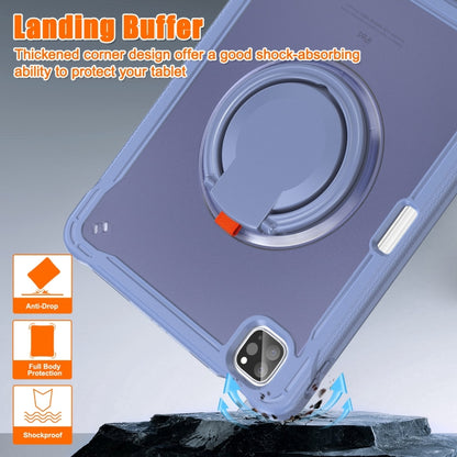 For iPad Air 2022 10.9 / Pro 11 2022 Heavy Duty Hybrid Tablet Case with Handle & Strap(Lavender Grey) by bashfashion