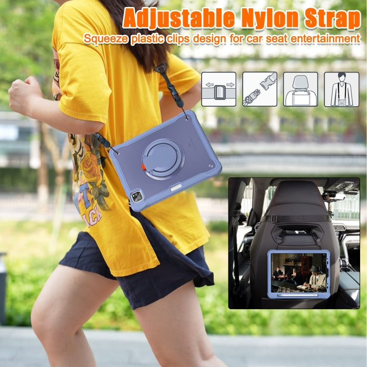 For iPad Air 2022 10.9 / Pro 11 2022 Heavy Duty Hybrid Tablet Case with Handle & Strap(Lavender Grey) by bashfashion