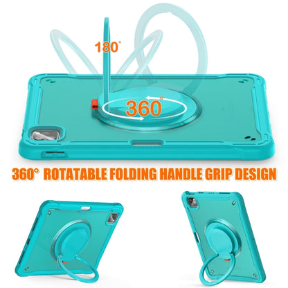 For iPad Air 2022 10.9 / Pro 11 2022 Heavy Duty Hybrid Tablet Case with Handle & Strap(Light Blue) by bashfashion