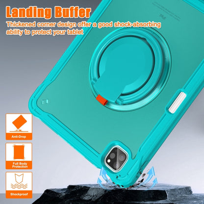 For iPad Air 2022 10.9 / Pro 11 2022 Heavy Duty Hybrid Tablet Case with Handle & Strap(Light Blue) by bashfashion