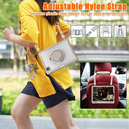 For iPad Air 2022 10.9 / Pro 11 2022 Heavy Duty Hybrid Tablet Case with Handle & Strap(Khaki) by bashfashion