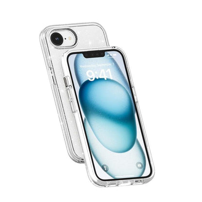 For iPhone 16e Terminator Style Glitter Powder MagSafe Magnetic Phone Case(White) by bashfashion