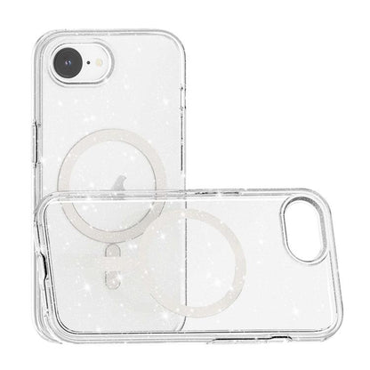 For iPhone 16e Terminator Style Glitter Powder MagSafe Magnetic Phone Case(White) by bashfashion