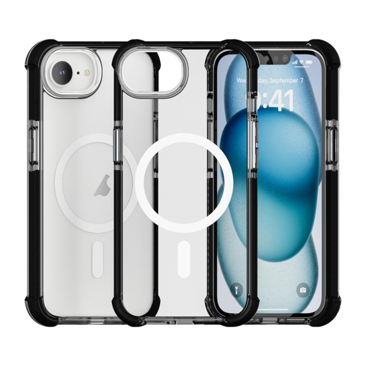 For iPhone 16e Acrylic Magsafe Magnetic Shockproof Phone Case(Black) by bashfashion