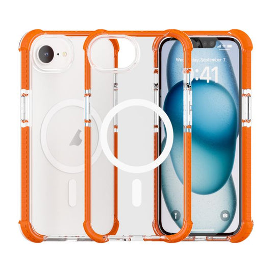 For iPhone 16e Acrylic Magsafe Magnetic Shockproof Phone Case(Orange) by bashfashion