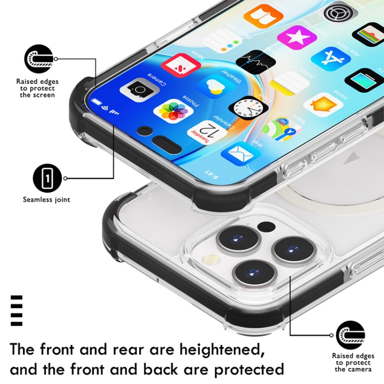 For iPhone 16e Acrylic Magsafe Magnetic Shockproof Phone Case(Transparent Black) by bashfashion