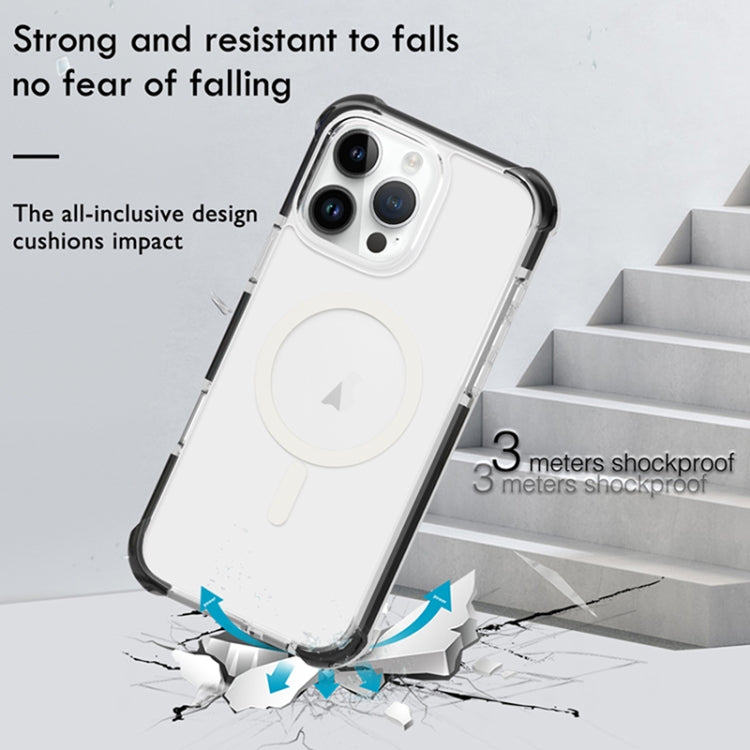 For iPhone 16e Acrylic Magsafe Magnetic Shockproof Phone Case(Transparent Black) by bashfashion