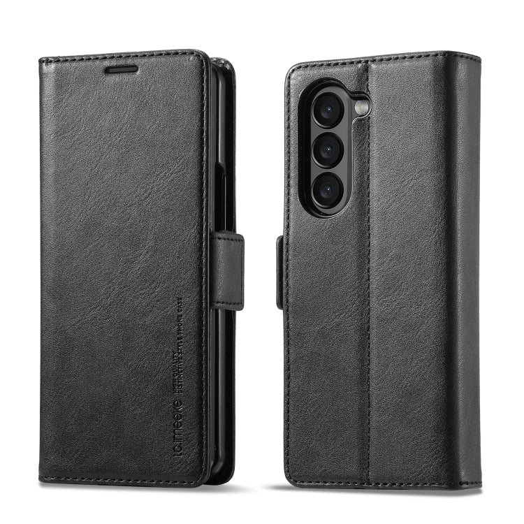 For Samsung Galaxy Z Fold6 5G LC.IMEEKE RFID Anti-theft Leather Phone Case(Black) by LC.IMEEKE