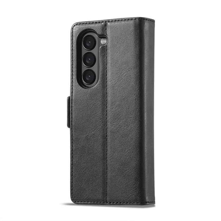 For Samsung Galaxy Z Fold6 5G LC.IMEEKE RFID Anti-theft Leather Phone Case(Black) by LC.IMEEKE