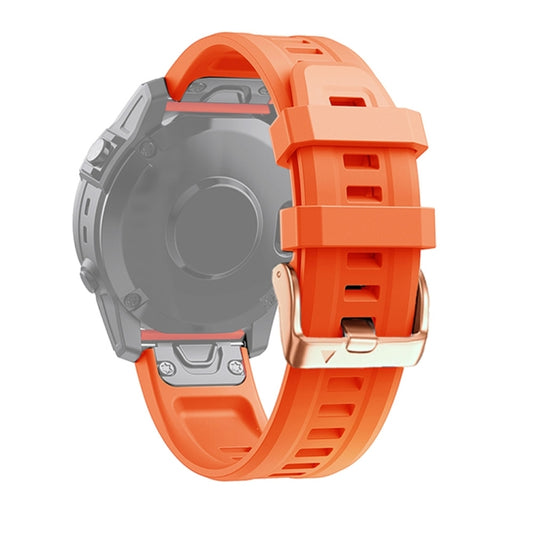 For Garmin Epix Pro 42mm Rose Gold Buckle Silicone Watch Band(Orange) by bashfashion