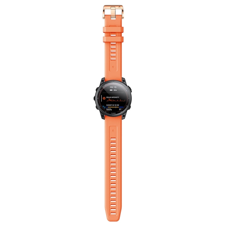 For Garmin Epix Pro 42mm Rose Gold Buckle Silicone Watch Band(Orange) by bashfashion