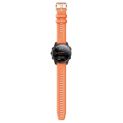 For Garmin Epix Pro 42mm Rose Gold Buckle Silicone Watch Band(Orange) by bashfashion