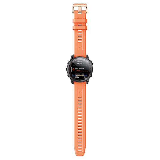 For Garmin Epix Pro 42mm Rose Gold Buckle Silicone Watch Band(Orange) by bashfashion