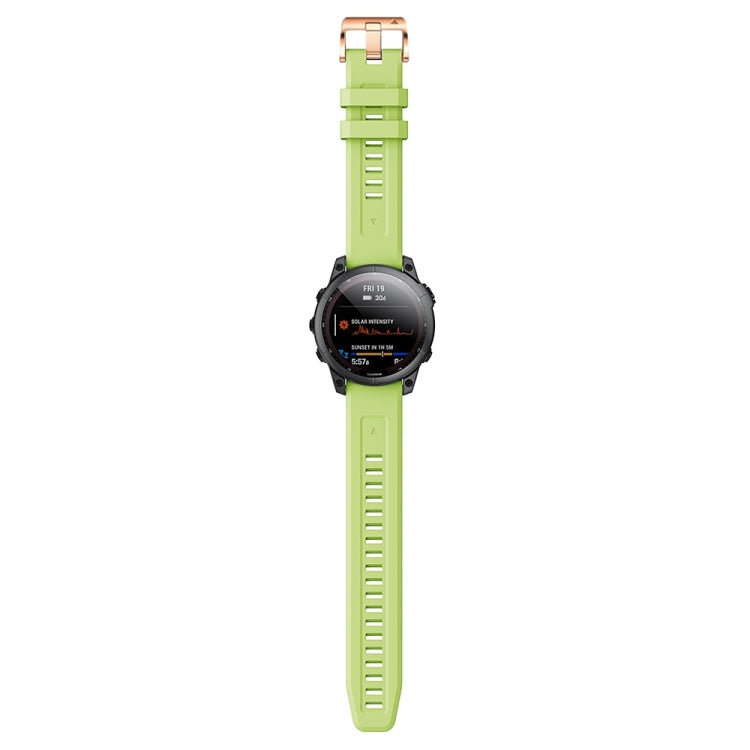 For Garmin Epix Pro 42mm Rose Gold Buckle Silicone Watch Band(Green) by bashfashion