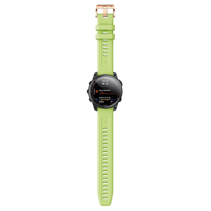For Garmin Epix Pro 42mm Rose Gold Buckle Silicone Watch Band(Green) by bashfashion