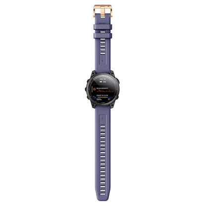 For Garmin Epix Pro 42mm Rose Gold Buckle Silicone Watch Band(Dark Blue) by bashfashion