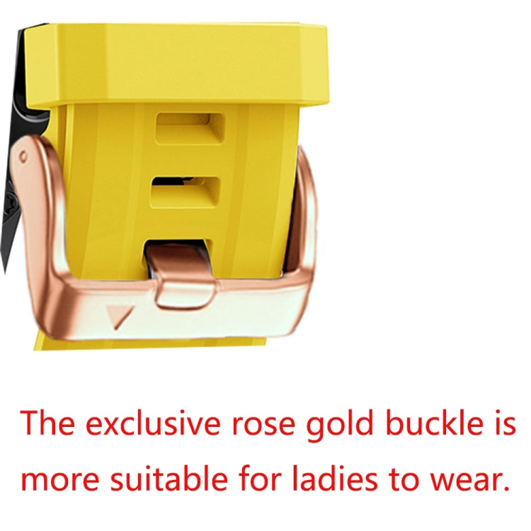 For Garmin Epix Pro 42mm Rose Gold Buckle Silicone Watch Band(Yellow) by bashfashion