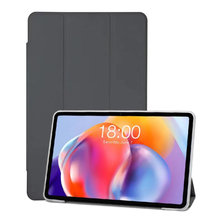 For Teclast T40S 3-Fold Holder Folio Leather Tablet Smart Case(Grey) by TECLAST