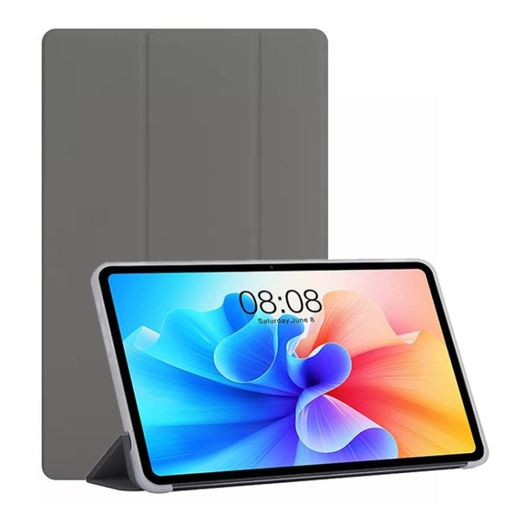For Teclast T40 Pro 3-Fold Holder Folio Leather Tablet Smart Case(Grey) by TECLAST
