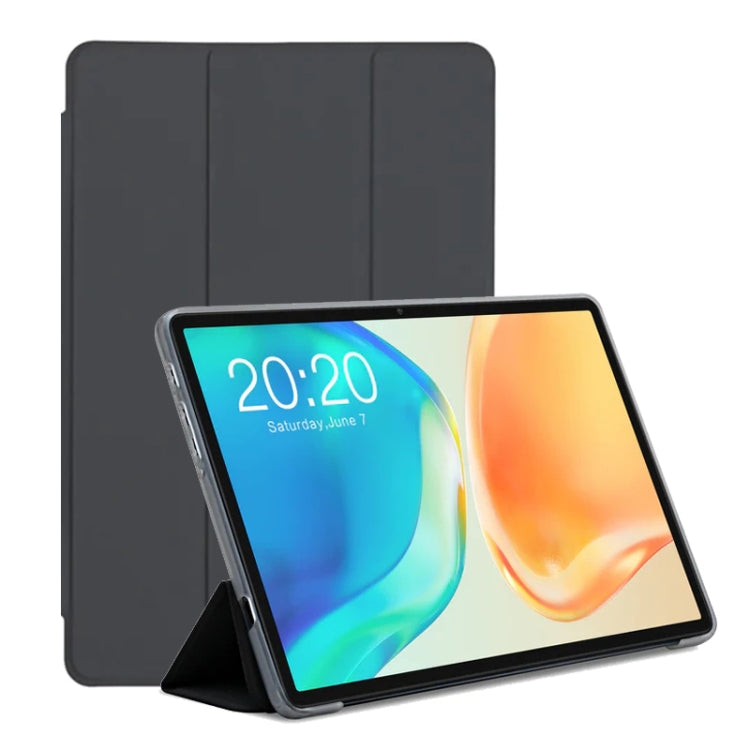 For Teclast M40 Plus 3-Fold Holder Folio Leather Tablet Smart Case(Grey) by TECLAST