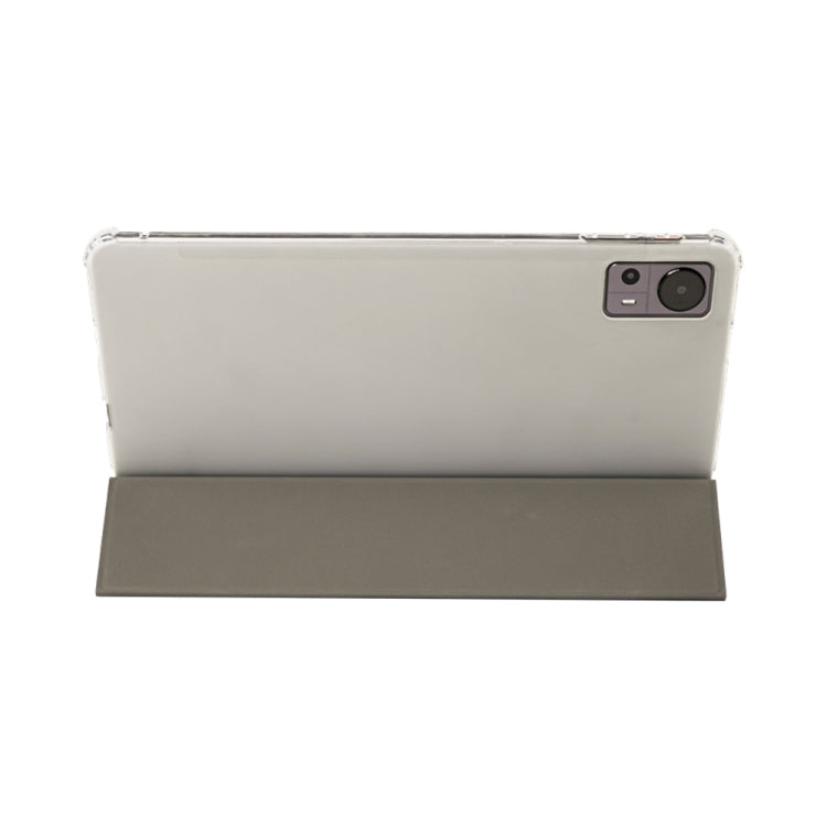 For Teclast T60 3-Fold Holder Folio Leather Tablet Smart Case(Grey) by TECLAST