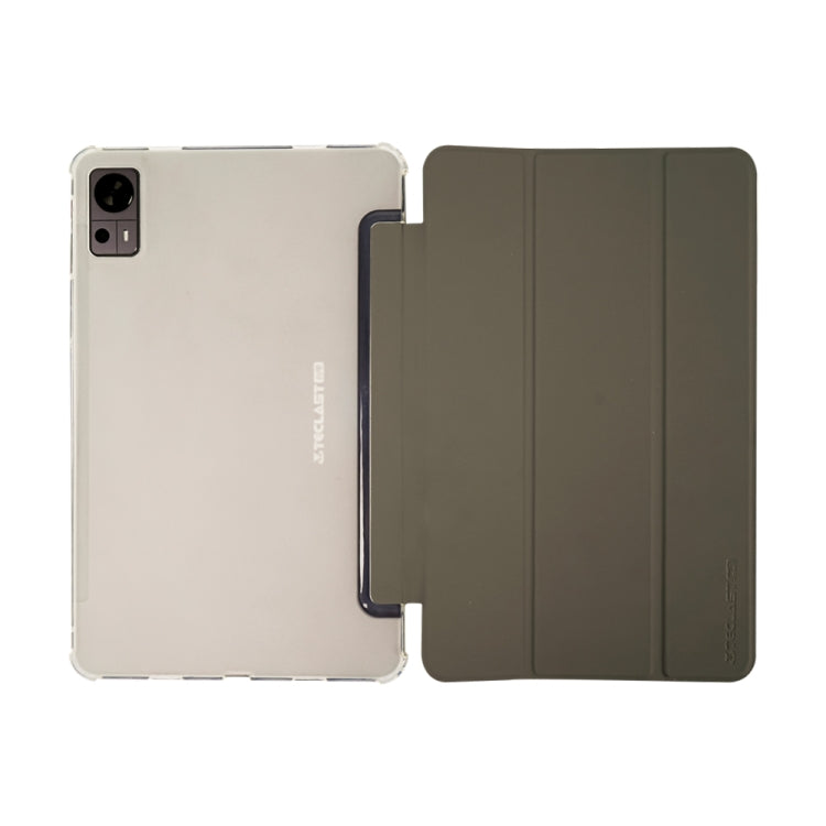 For Teclast T60 3-Fold Holder Folio Leather Tablet Smart Case(Grey) by TECLAST