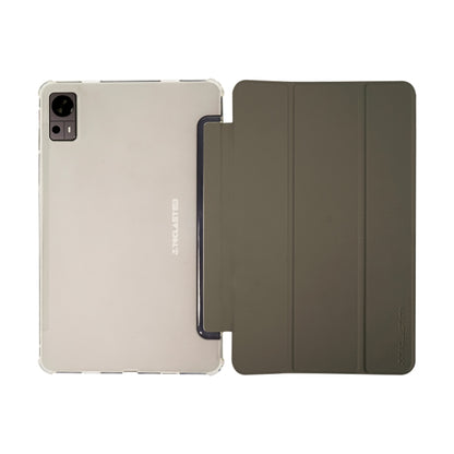 For Teclast T60 3-Fold Holder Folio Leather Tablet Smart Case(Grey) by TECLAST