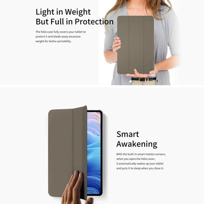 For Teclast T60 3-Fold Holder Folio Leather Tablet Smart Case(Grey) by TECLAST