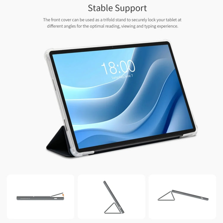 For Teclast T50 HD / T50 Max 3-Fold Holder Folio Leather Tablet Smart Case(Grey) by TECLAST