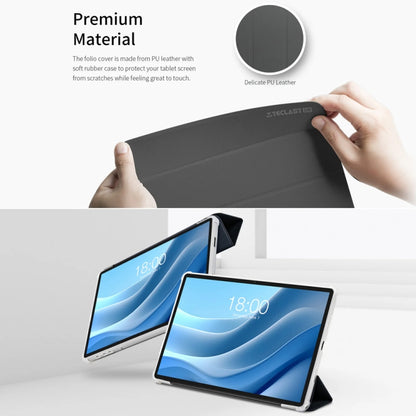 For Teclast T50 HD / T50 Max 3-Fold Holder Folio Leather Tablet Smart Case(Grey) by TECLAST