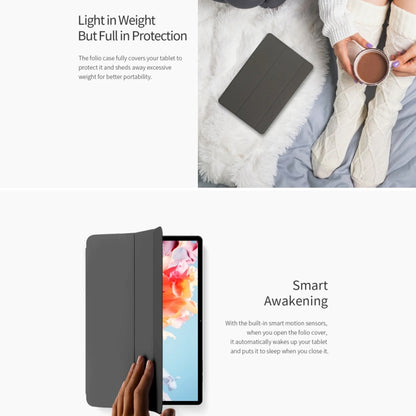 For Teclast P30T 3-Fold Holder Folio Leather Tablet Smart Case(Grey) by TECLAST