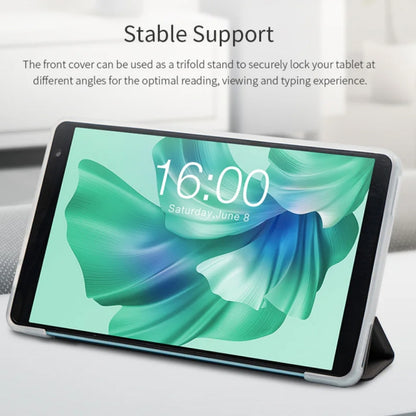 For Teclast P85T 3-Fold Holder Folio Leather Tablet Smart Case(Grey) by TECLAST