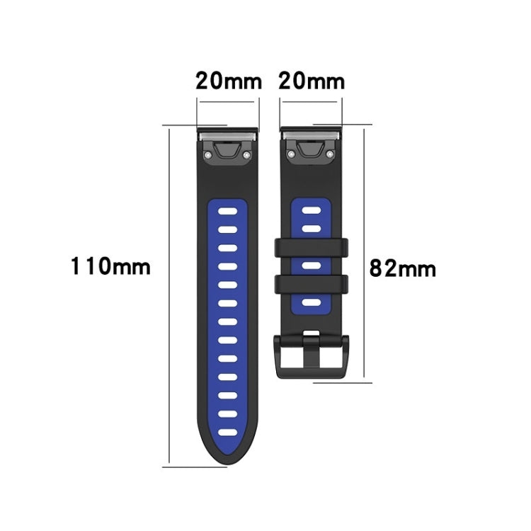 For Garmin Epix Pro 42mm Sports Two-Color Silicone Watch Band(White+Black) by bashfashion