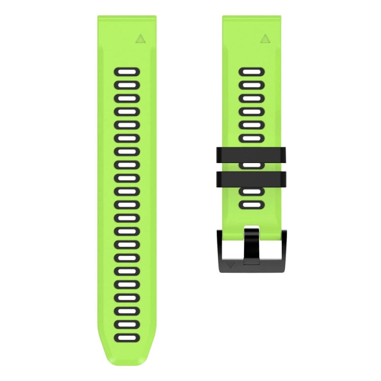 For Garmin Instinct 2X Solar Sports Two-Color Silicone Watch Band(Lime+Black) by bashfashion