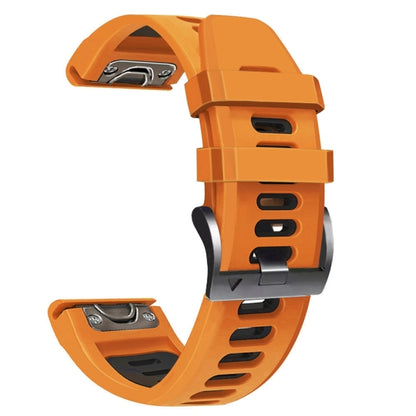 For Garmin Enduro 2 Sports Two-Color Silicone Watch Band(Orange+Black) by bashfashion
