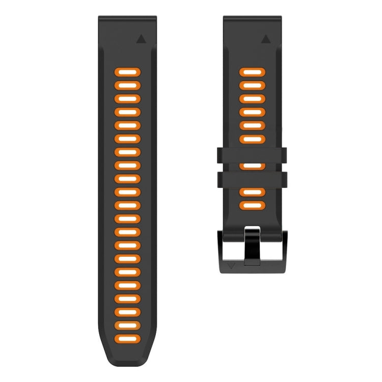 For Garmin Enduro 2 Sports Two-Color Silicone Watch Band(Black+Orange) by bashfashion